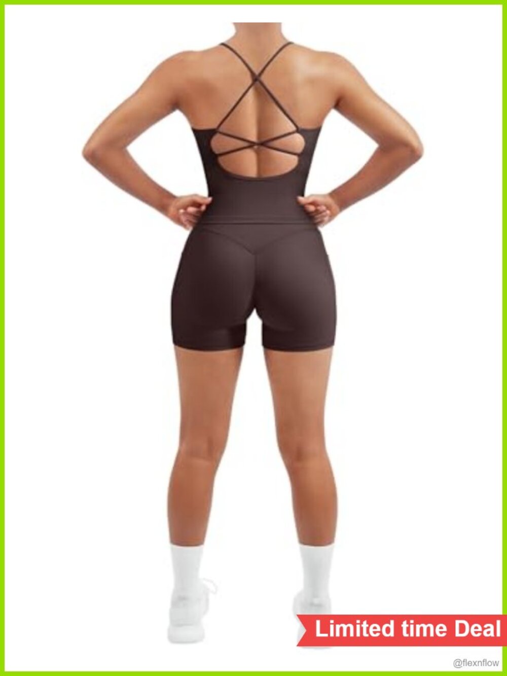 2 Piece Workout Set Padded Tank Tops High Waist Leggings Strappy Backless Tummy